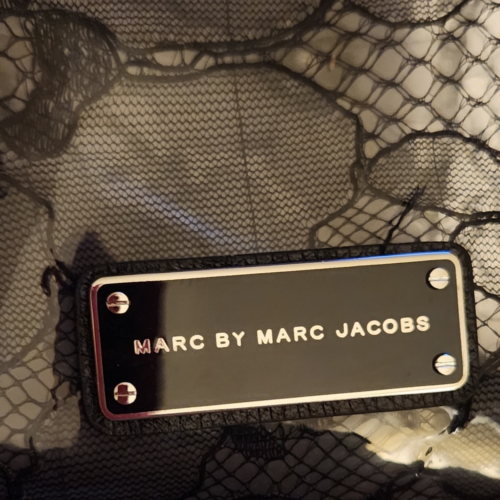 Elegant Black Lace PVC  Women's Bag Set By Marc Jacobs/ Over $200 Valu